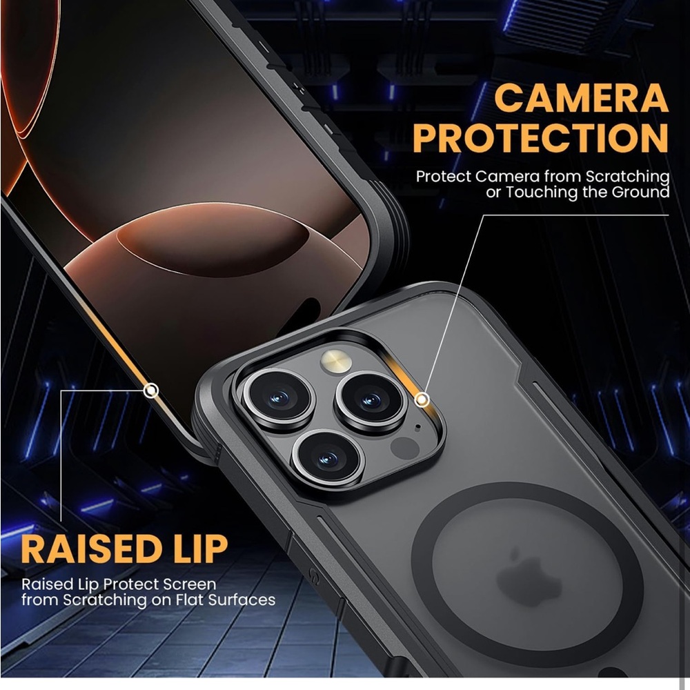 iPhone 16 Pro Max Case with MagSafe, Heavy Duty Dual-Layer Rugged Protection - Picture 5 of 10